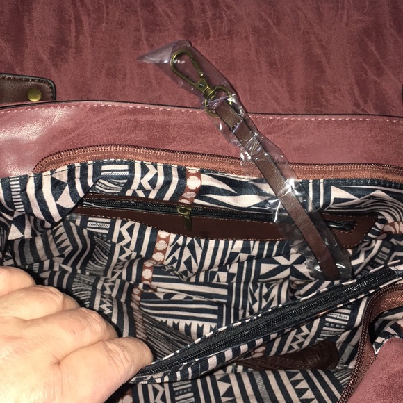 Boutique Large handbag satchel burgundy handbag - Picture 7 of 7